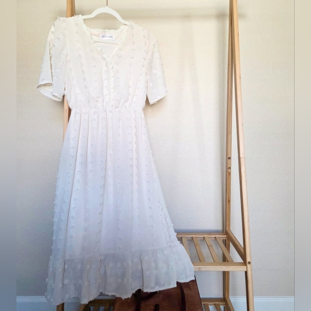 Elegant Cream Midi Dress